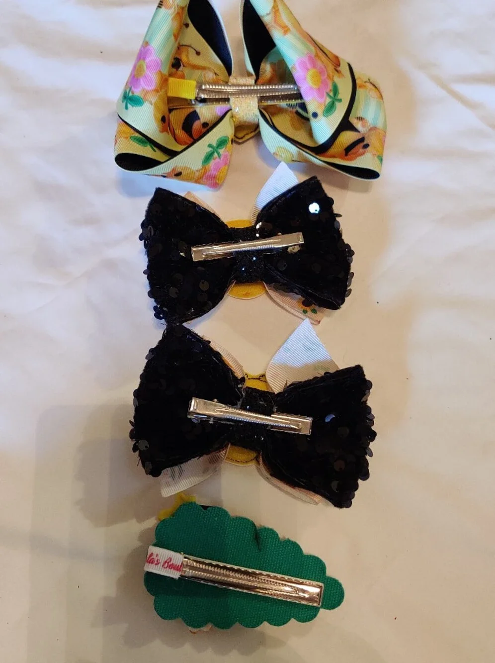 Kids Bee & Sunflower Hair Bow Set - Yellow and Black